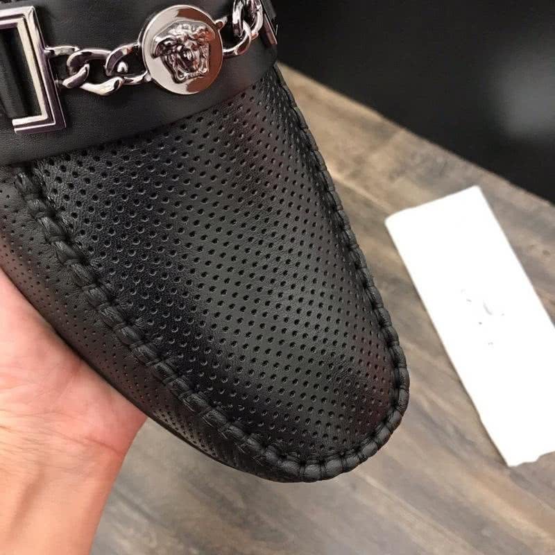 Versace New Loafers Cowhide Wear-resistant Black Men 8