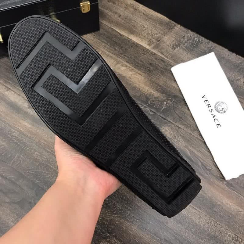 Versace New Loafers Cowhide Wear-resistant Black Men 9