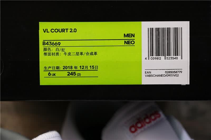 Adidas VL COURT 2.0 Neo White/Red Men 8