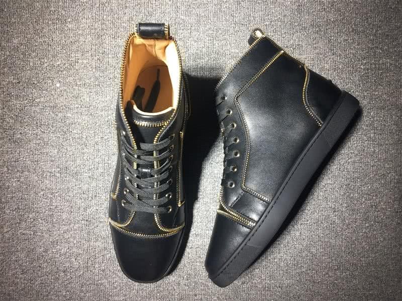 christian louboutin leather Black Sneakers Men Women 5
