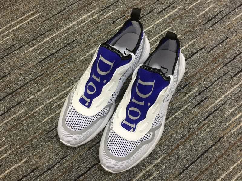 Christian Dior Sneakers 3034 White Cotton Grid Purple Tongue and Upper  Men 1