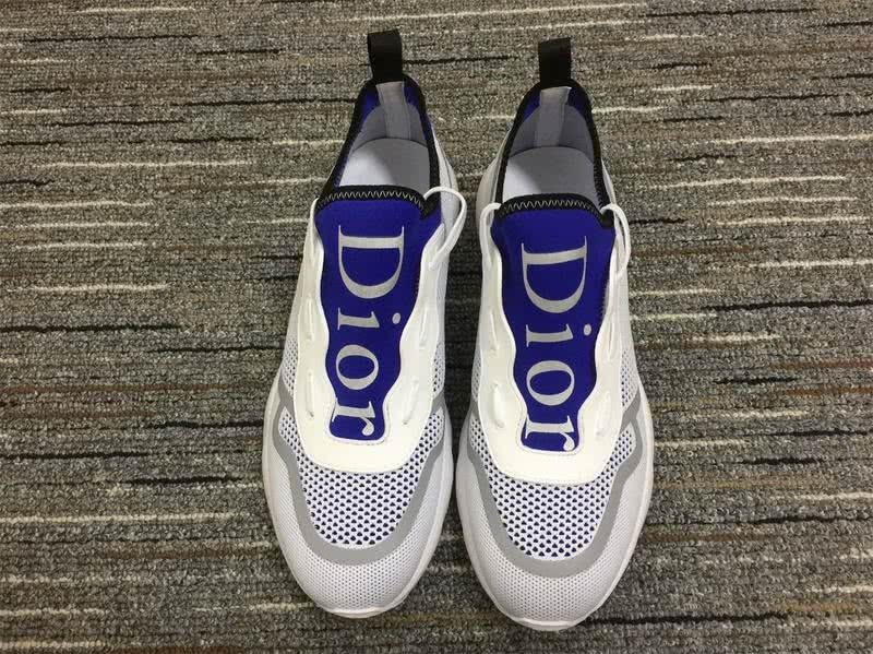 Christian Dior Sneakers 3034 White Cotton Grid Purple Tongue and Upper  Men 2