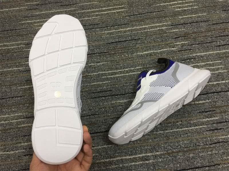 Christian Dior Sneakers 3034 White Cotton Grid Purple Tongue and Upper  Men 6