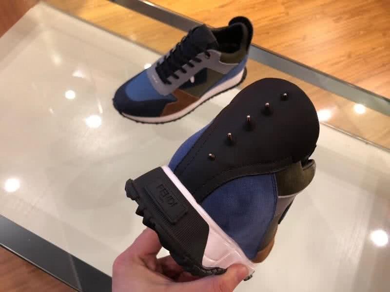 Fendi Sneakers Black Blue Yellow Grey Upper TPR Sole Men 5