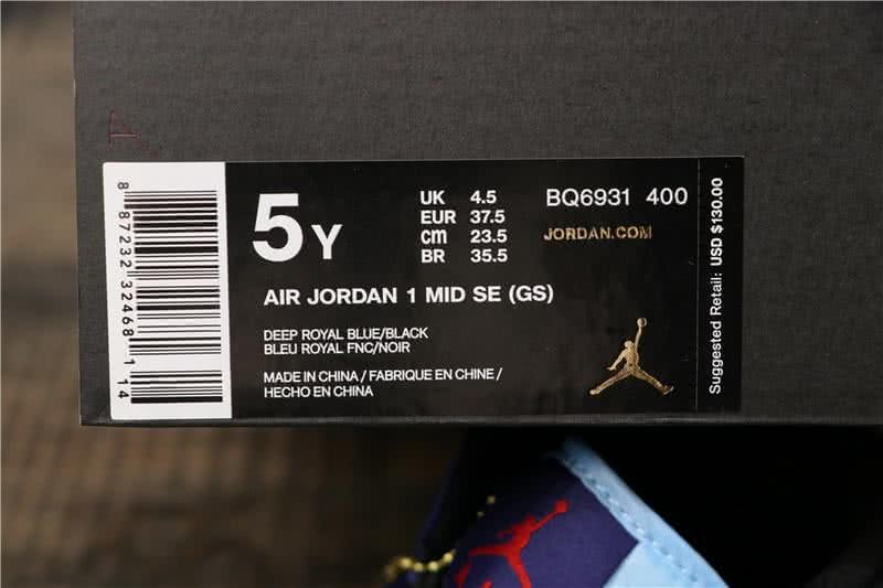 Air Jordan 1 MID Blue White And Black Women 13