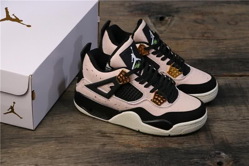 Air Jordan 4 Shoes Pink Black And White Women/Men/Children 6
