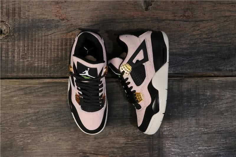 Air Jordan 4 Shoes Pink Black And White Women/Men/Children 7