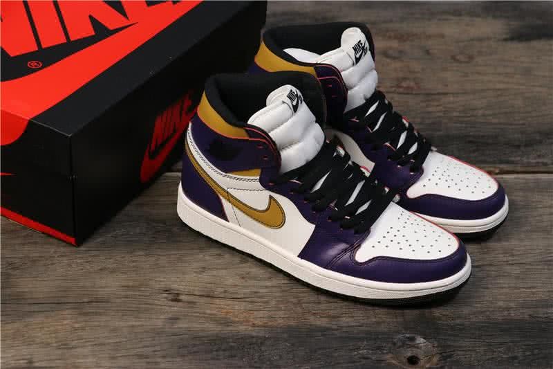 Nike SB x AirJordan1 High OG Court Shoes Purple And White Men 7