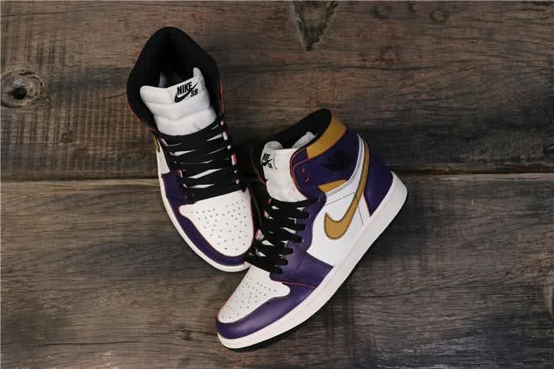 Nike SB x AirJordan1 High OG Court Shoes Purple And White Men 8