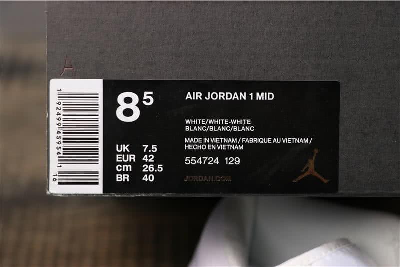 Air Jordan 1 Mid Whiteout Shoes Man 13