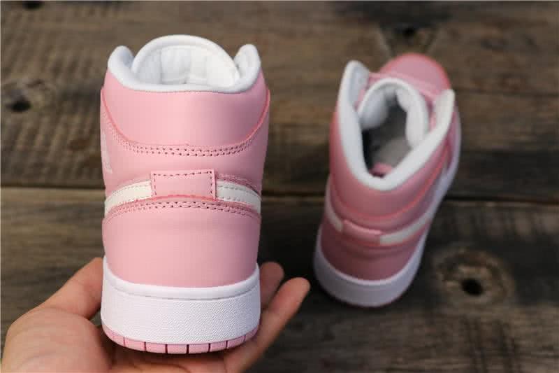 Air Jordan 1 Mid Shoes Pink And White Men 4