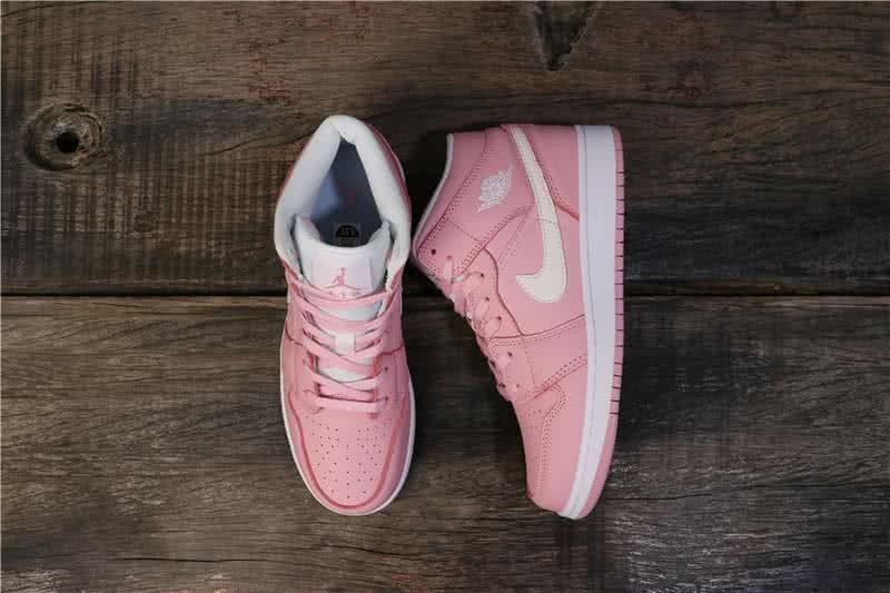Air Jordan 1 Mid Shoes Pink And White Men 9