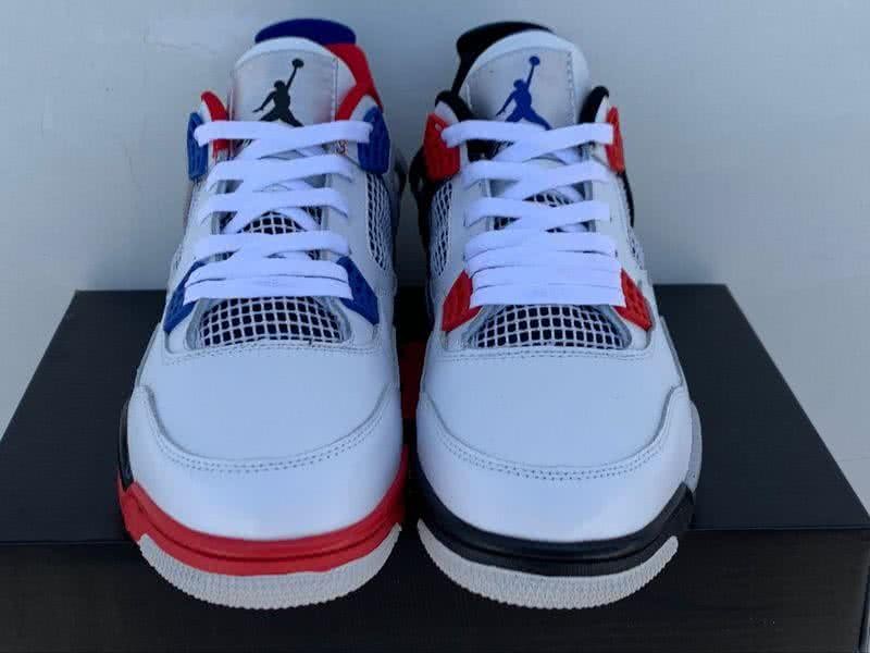 Air Jordan 4 Shoes White Blue And Red Men 2