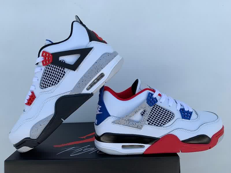 Air Jordan 4 Shoes White Blue And Red Men 3