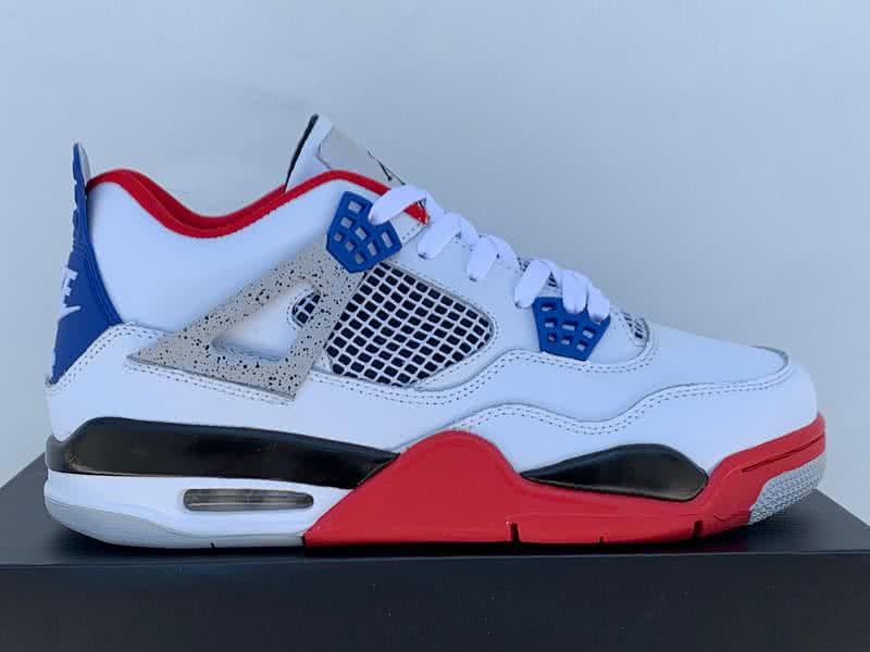 Air Jordan 4 Shoes White Blue And Red Men 1