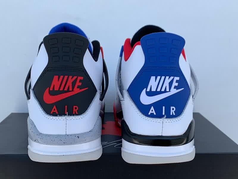 Air Jordan 4 Shoes White Blue And Red Men 6