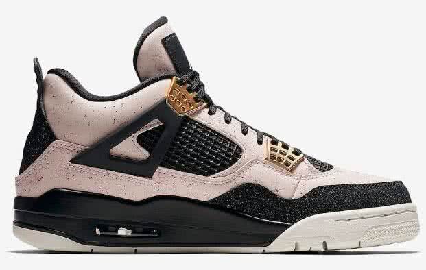 Air Jordan 4 Shoes Pink Black And Gold Men 1