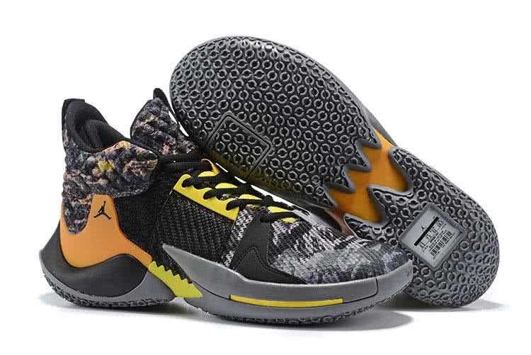 Air Jordan 1 Shoes Black Grey And Yellow Men 1