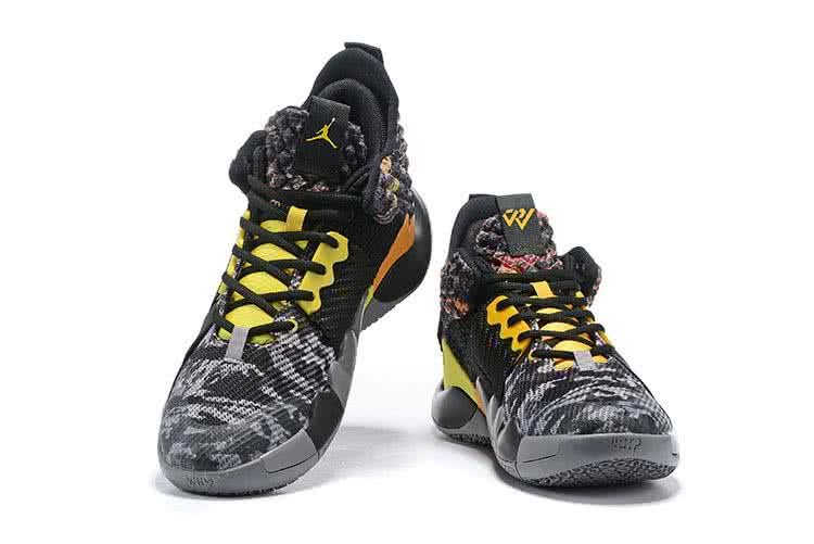 Air Jordan 1 Shoes Black Grey And Yellow Men 5