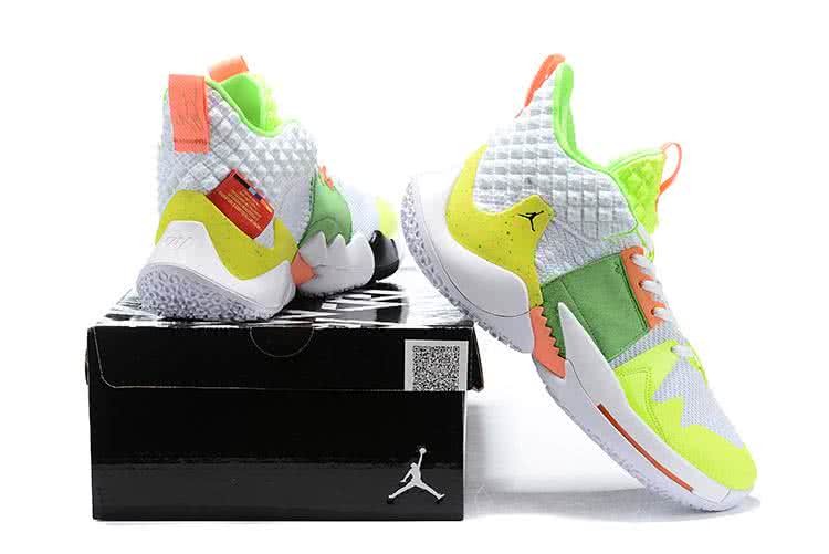 Air Jordan 1 Shoes White Yellow Green And Orange Men 3