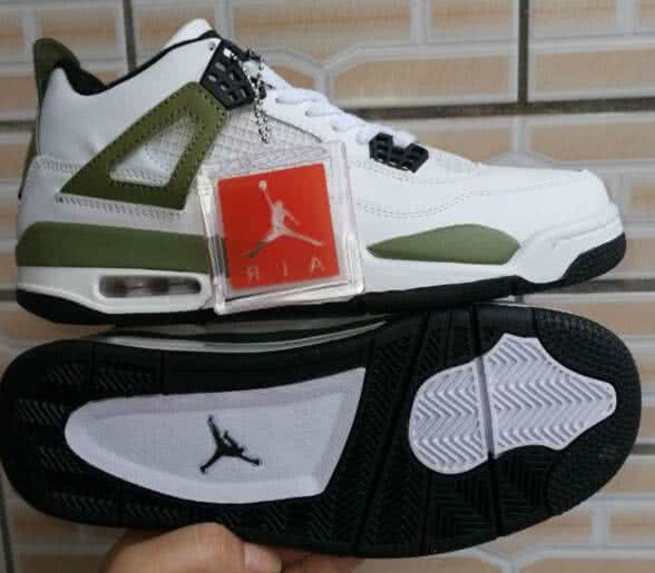 Air Jordan 4 Shoes White Black And Green Men 1
