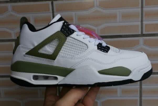 Air Jordan 4 Shoes White Black And Green Men 2
