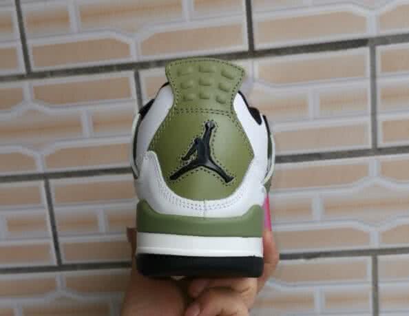 Air Jordan 4 Shoes White Black And Green Men 5