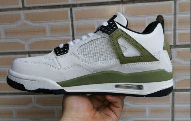 Air Jordan 4 Shoes White Black And Green Men 4