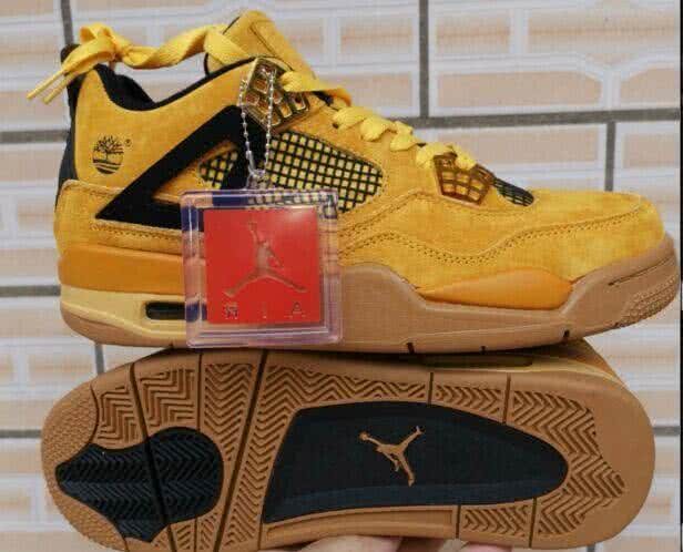 Air Jordan 4 Shoes Yellow And Gold Men 1