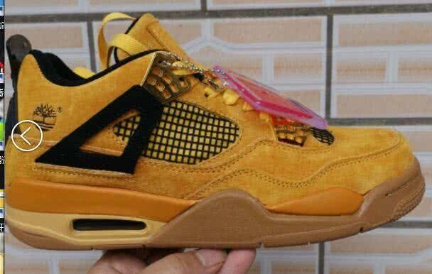 Air Jordan 4 Shoes Yellow And Gold Men 2