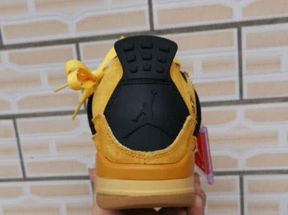 Air Jordan 4 Shoes Yellow And Gold Men 4