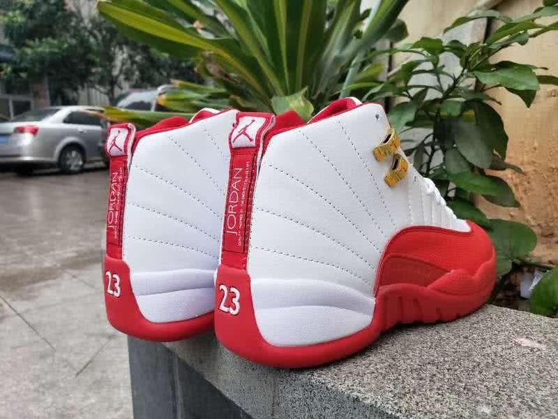 Air Jordan 12 White And Red Men 3