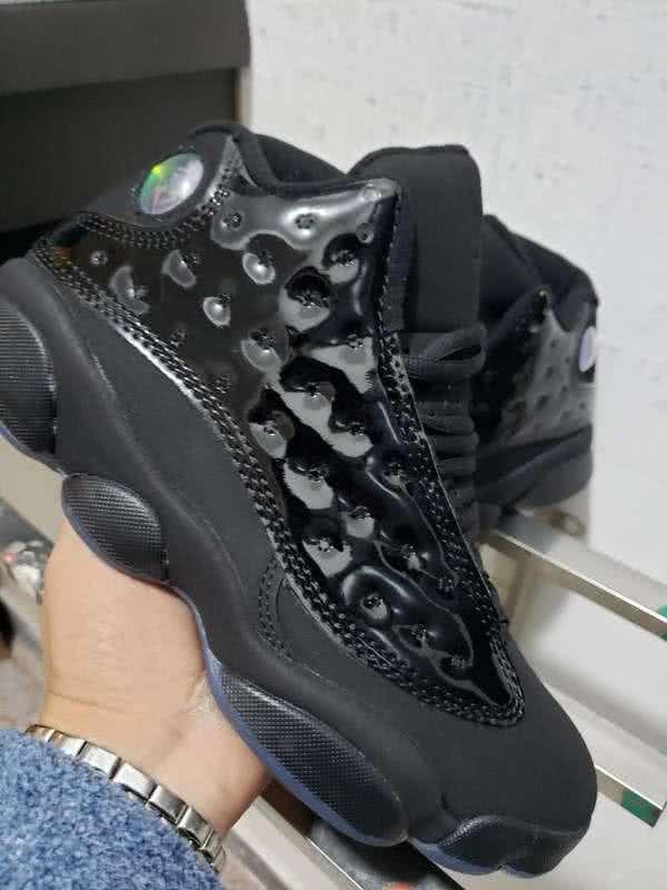 Air Jordan 13 All Black Leather Men 3