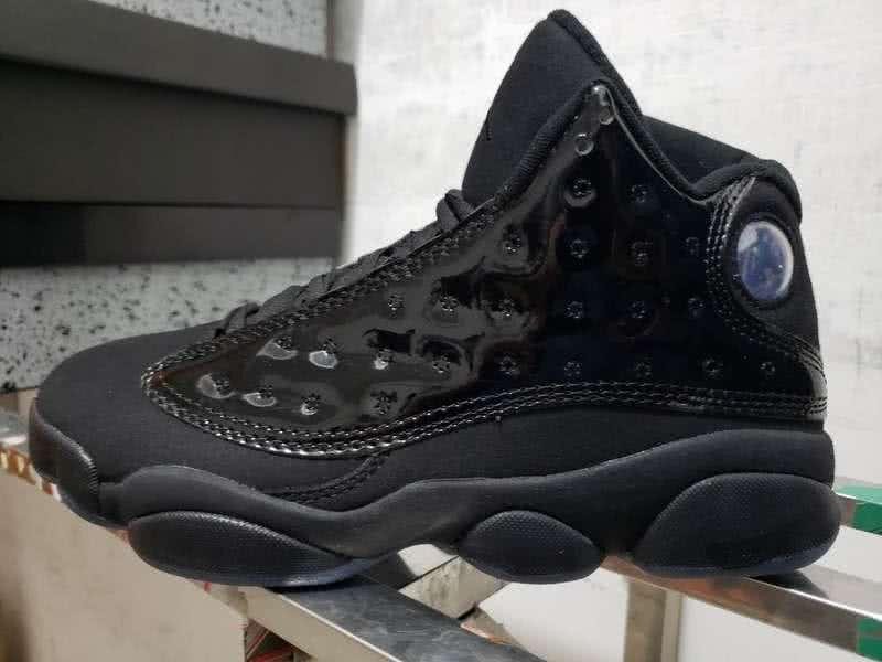 Air Jordan 13 All Black Leather Men 4