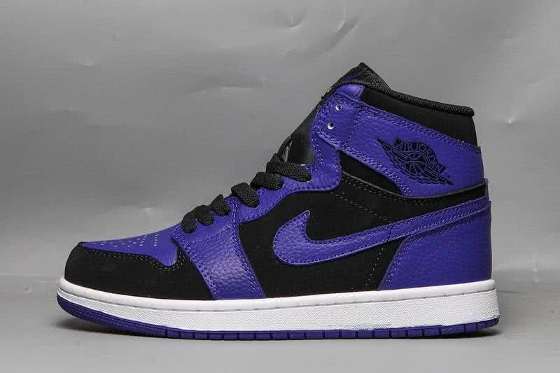 Air Jordan 1 Shoes Purple Black And White Men/Women 2
