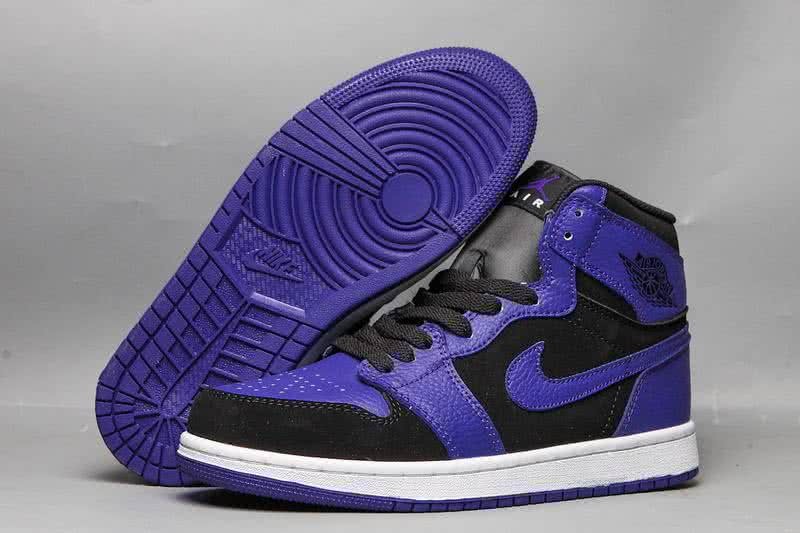 Air Jordan 1 Shoes Purple Black And White Men/Women 1