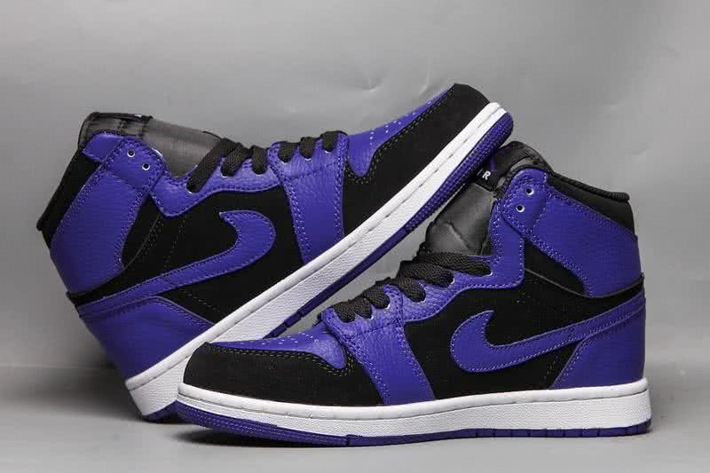 Air Jordan 1 Shoes Purple Black And White Men/Women 3