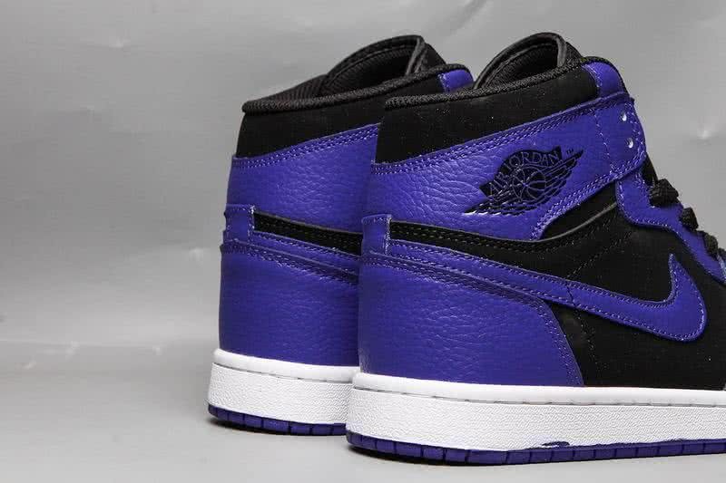 Air Jordan 1 Shoes Purple Black And White Men/Women 4