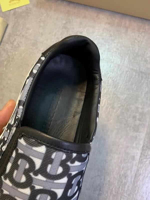 Burberry Sneakers Black White Patterned White Sole Men 7