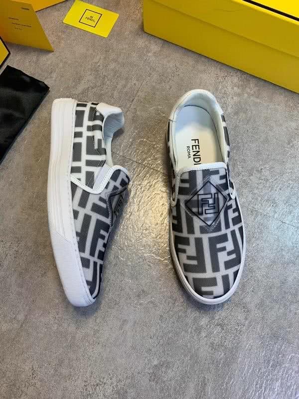 Fendi Sneakers White Upper Black Letter Men 1