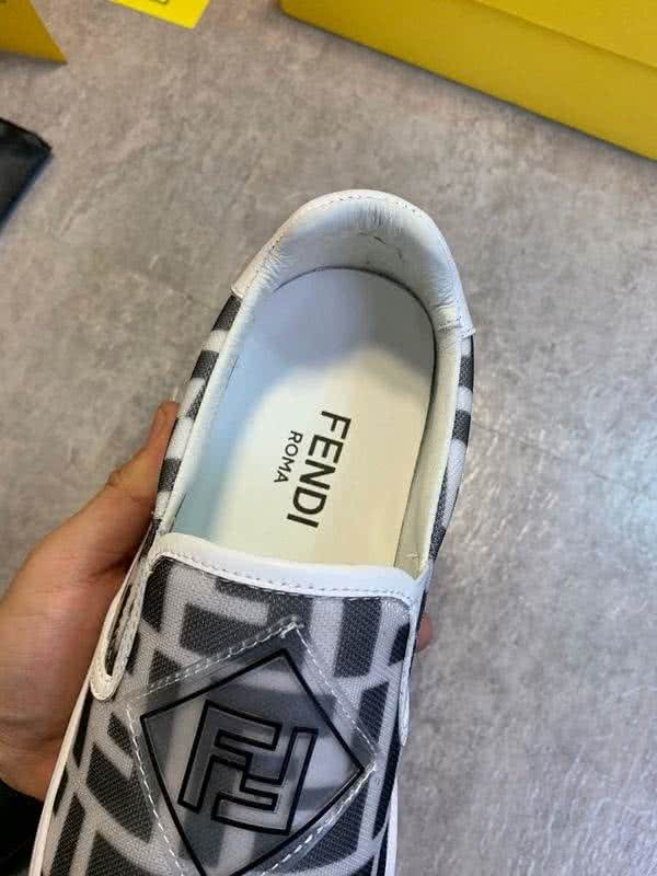 Fendi Sneakers White Upper Black Letter Men 7