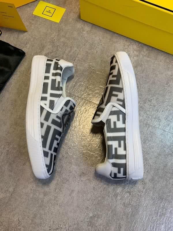 Fendi Sneakers White Upper Black Letter Men 9