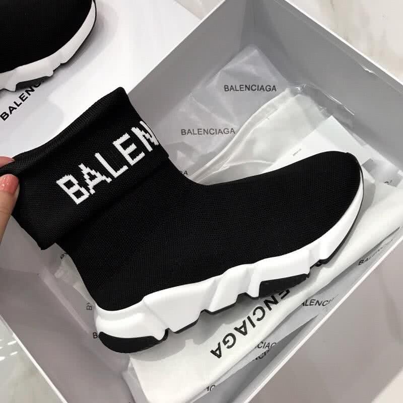Balenciaga Speed Sock Boots Black White Men Women 1