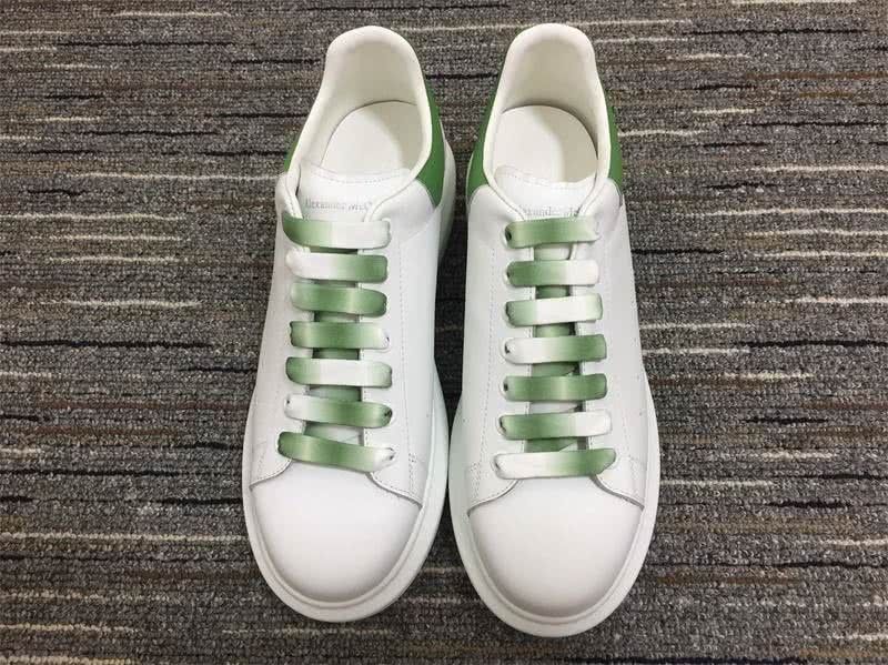 Alexander McQueen Shoes  Green laether upper and Gradient slace White shoes Men Women 2