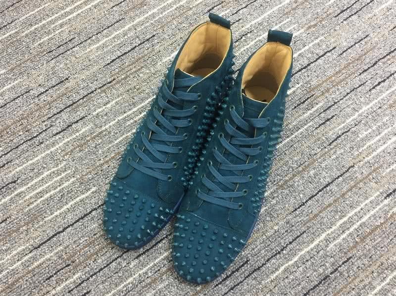 Christian Louboutin Louis Spikes Blue Sneakers Men Women 1