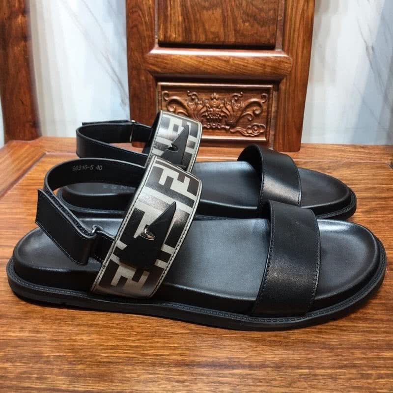Fendi Sandals Black Calf Leather Upper Men 4