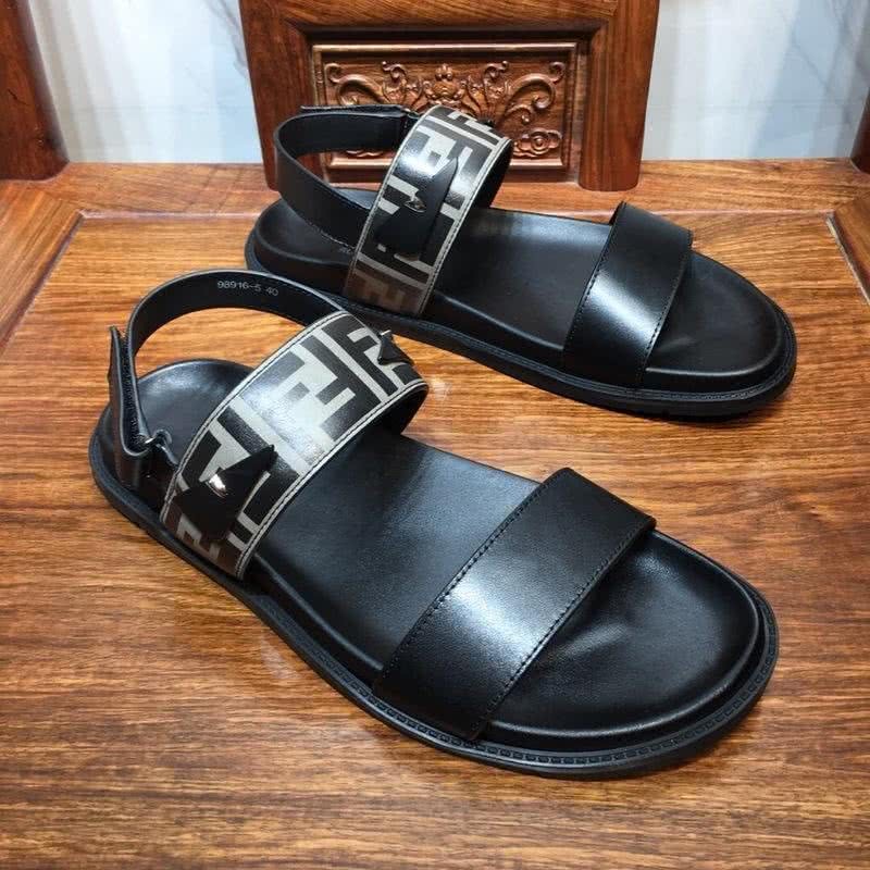 Fendi Sandals Black Calf Leather Upper Men 5