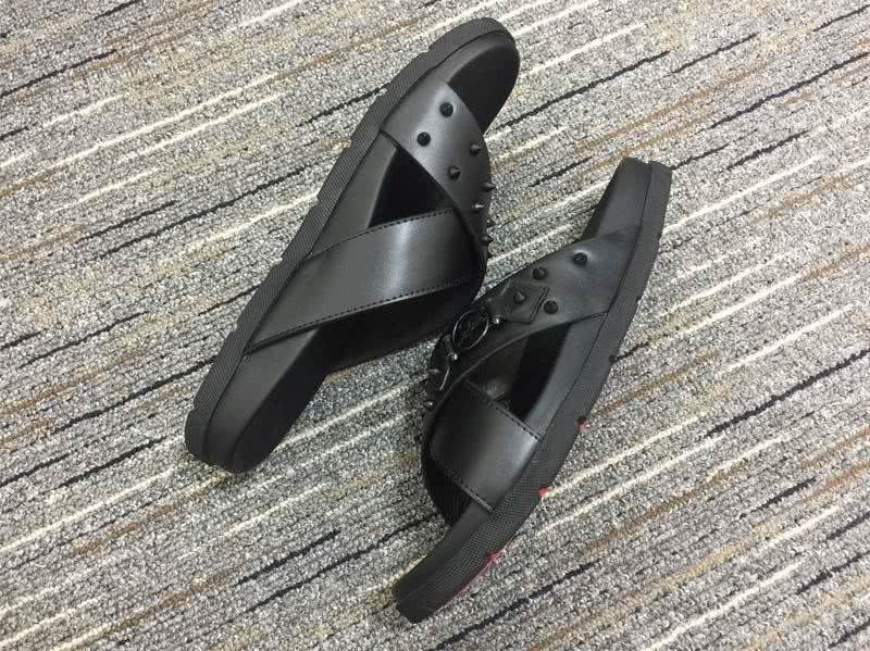 christian louboutin sandal slippers Black Men  4