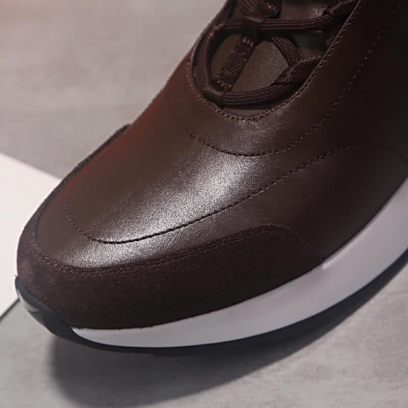 Hermes Fashion Comfortable Sports Shoes Cowhide Brown Men 4