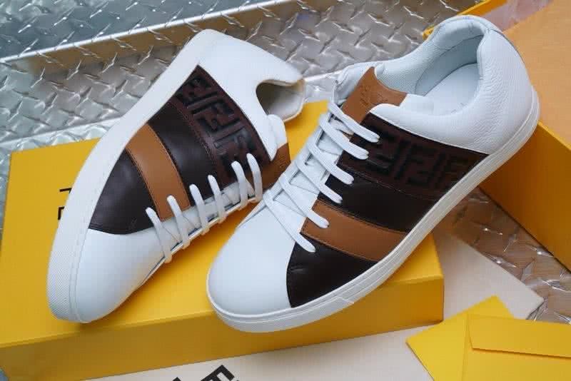Fendi Sneakers Calf Leather Black White Brown Upper TPU Sole Men 2